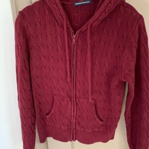 Brandy Melville Cable Knit Hoodie Sweater